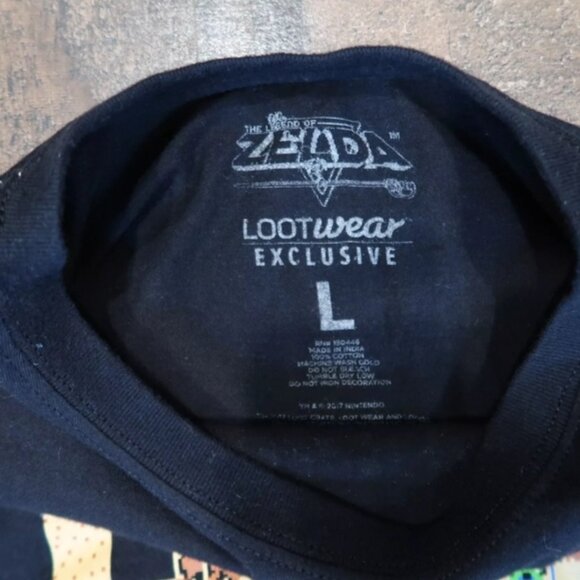 Legend of Zelda Link Lootwear Mens Large Graphic Tee Shirt Black Game Nintendo - Picture 4 of 5